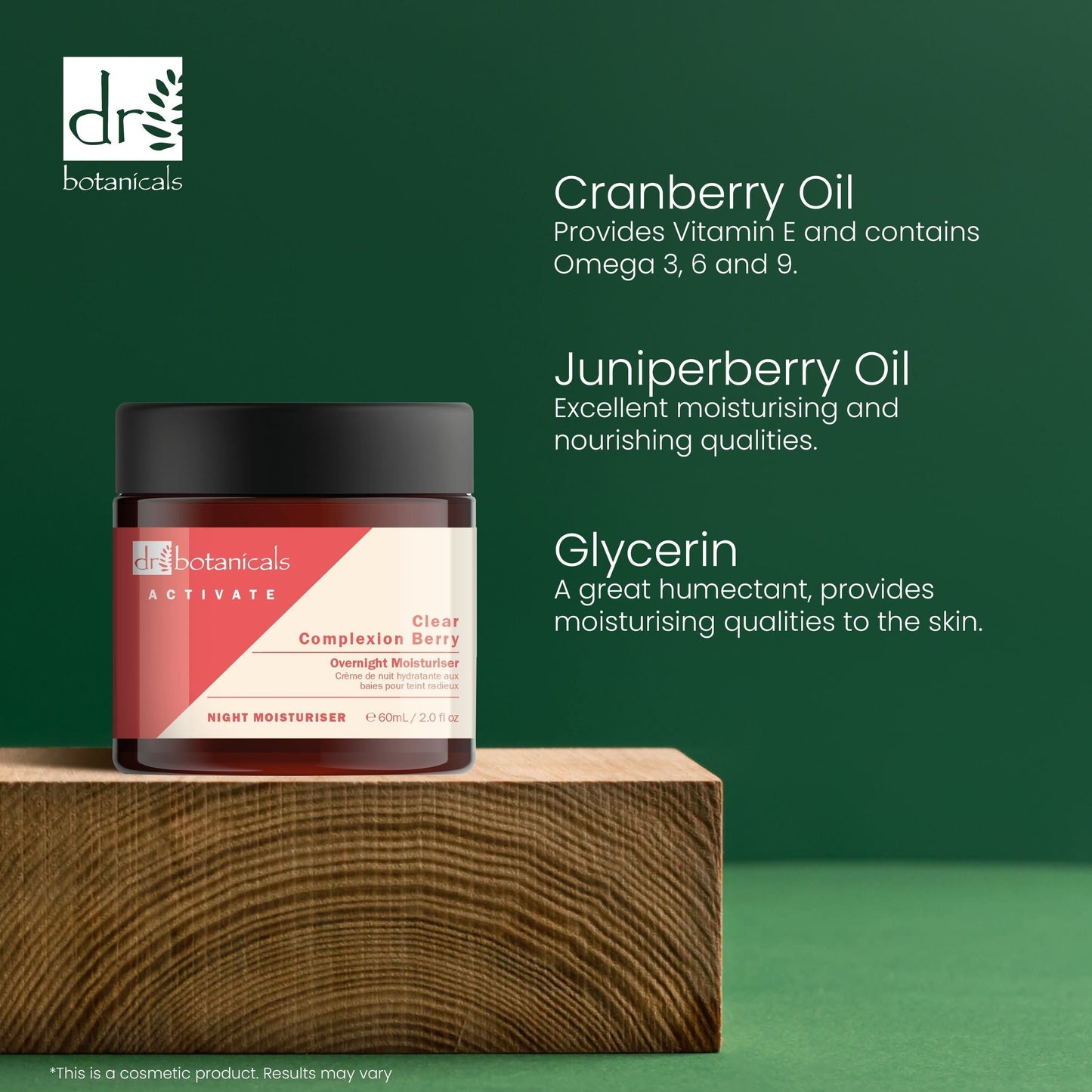 Dr Botanicals Activate Clear Complexion Berry Overnight Moisturiser 60ml Twin Value Savings Pack - skinChemists