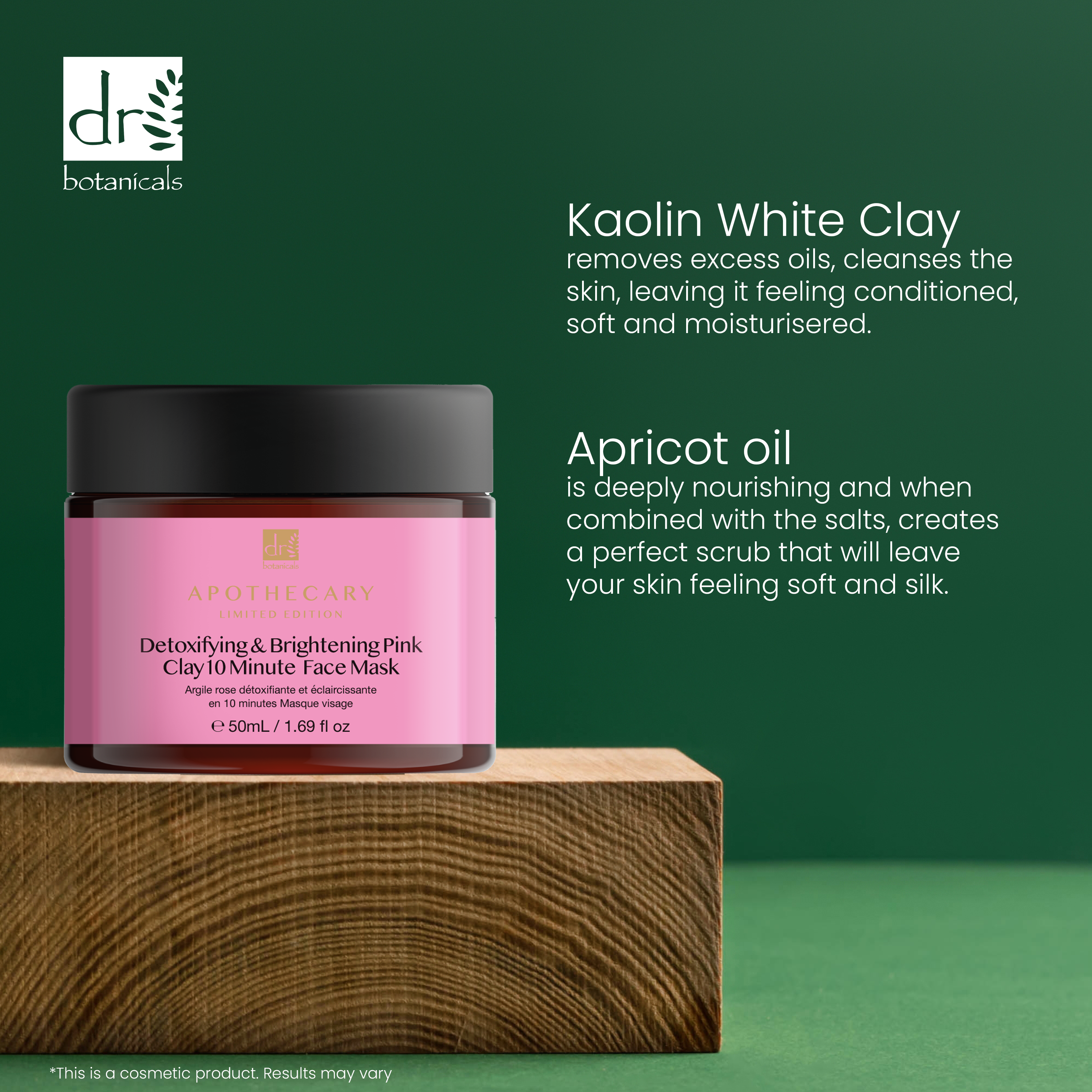 Detoxifying & Brightening Pink Clay 10 Minute Face Mask 50ml