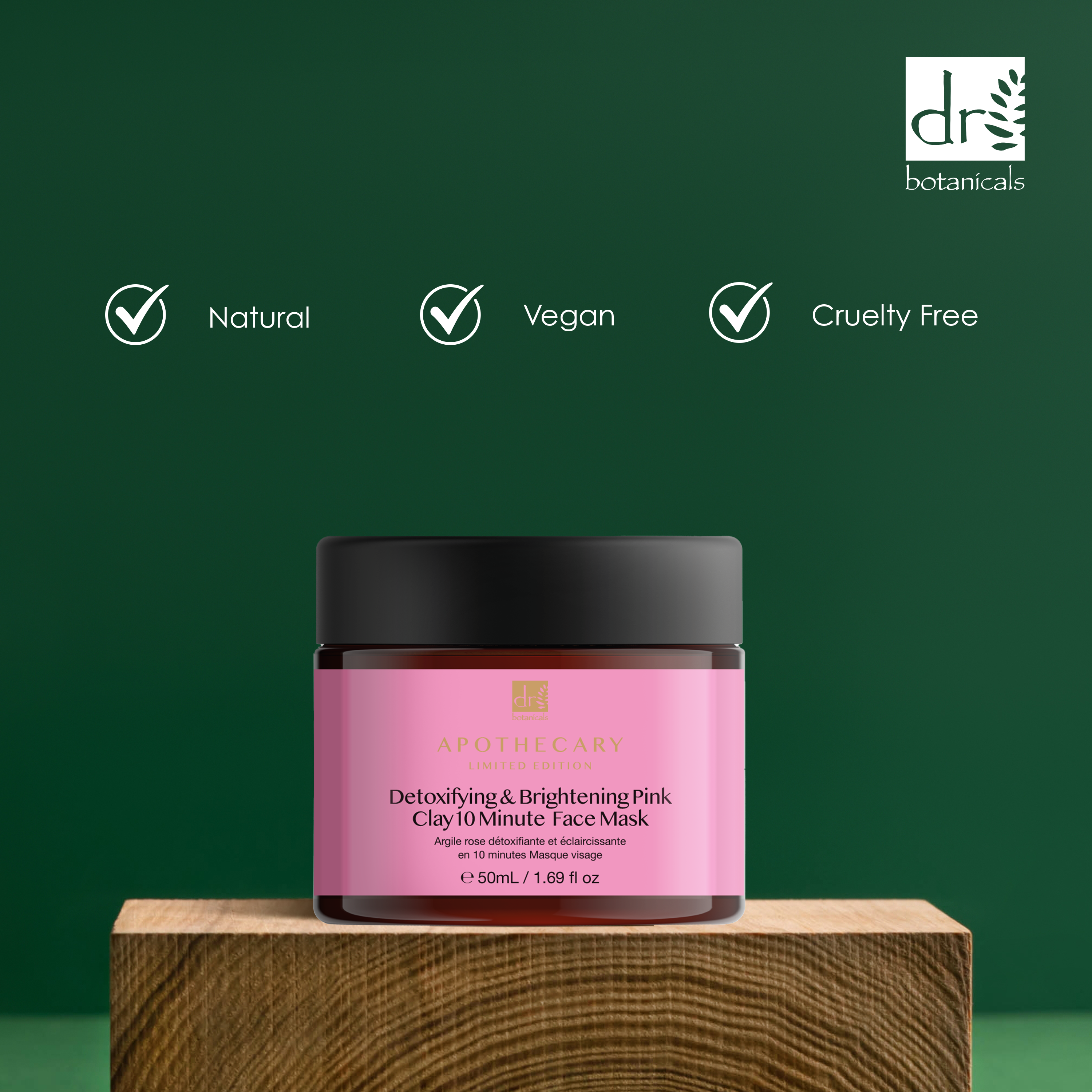 Detoxifying & Brightening Pink Clay 10 Minute Face Mask 50ml