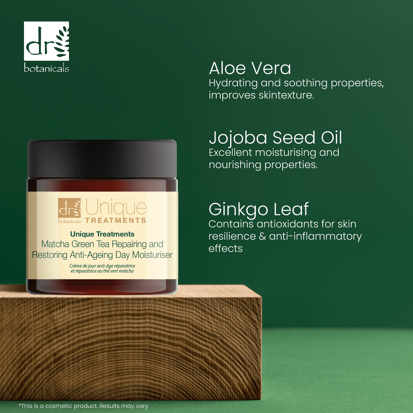 Unique Treatments Matcha Green Tea Repairing & Restoring Anti-Ageing Day Moisturiser 60ml