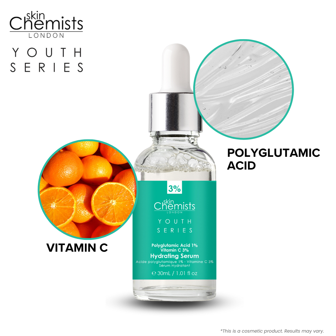 Hydrating Serum Polyglutamic Acid 1%, Vitamin C 3% 30ml