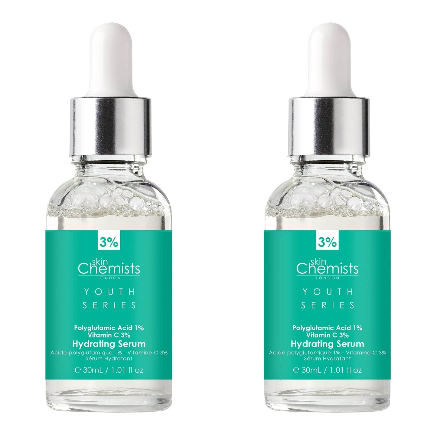 Youth Series Hydrating Serum Polyglutamic Acid 1%, Vitamin C 3% 30ml x 2 Duo Pack