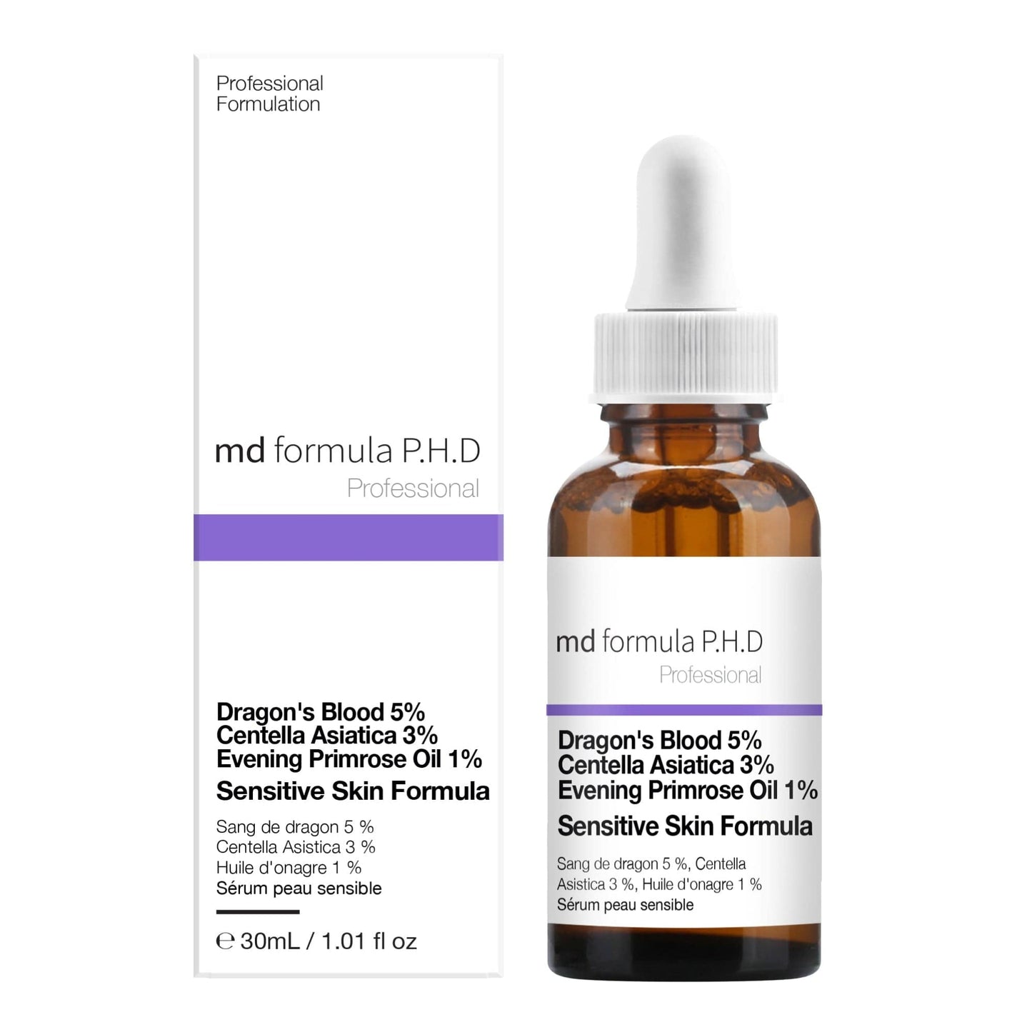 Sensitive Skin Serum Dragon's Blood 5%, Centella Asiatica 3%, Evening Primrose Oil 1% 30ml Twin Value Savings Pack