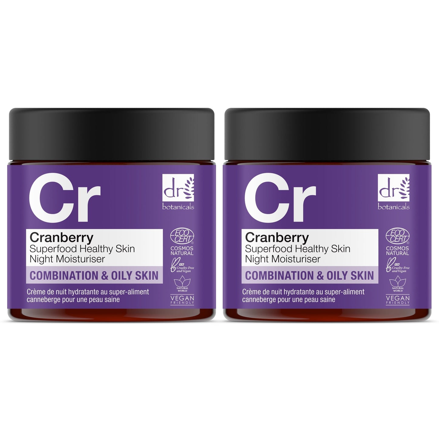 Cranberry Superfood Healthy Skin Night Moisturiser 60ml x 2 Duo Pack