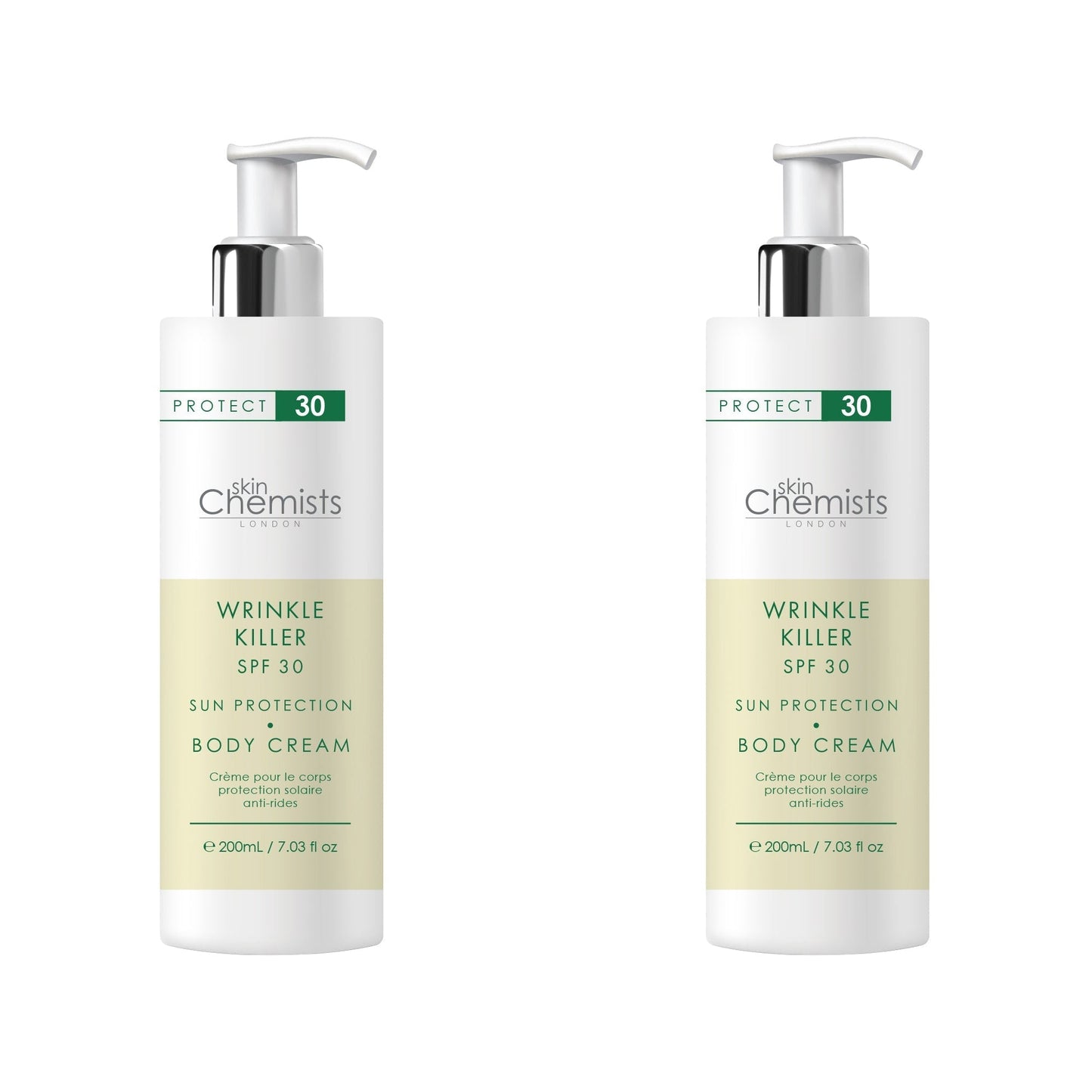 Wrinkle Killer Sun Protection Body Cream SPF 30 200ml x 2 Duo Pack