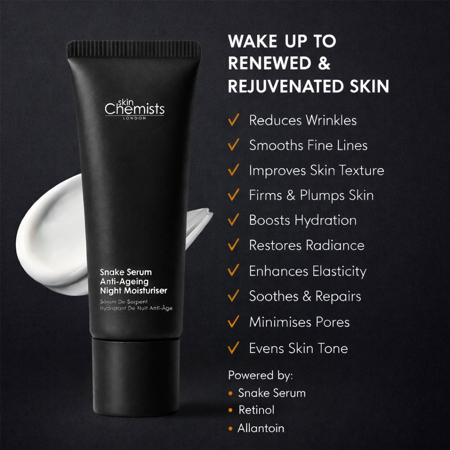 skinChemists Snake Serum Anti-Ageing Night Moisturiser 50ml Duo Set