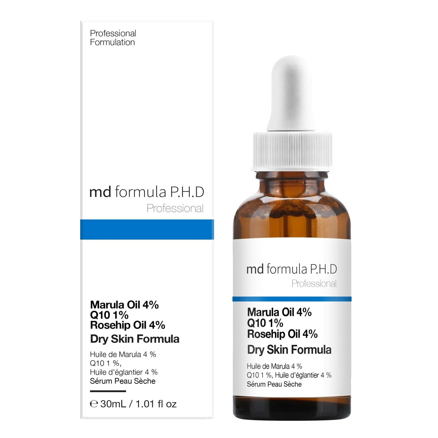 Dry Skin Serum Marula Oil 4%, Q10 1%, Rosehip Oil 4% 30ml Twin Value Savings Pack