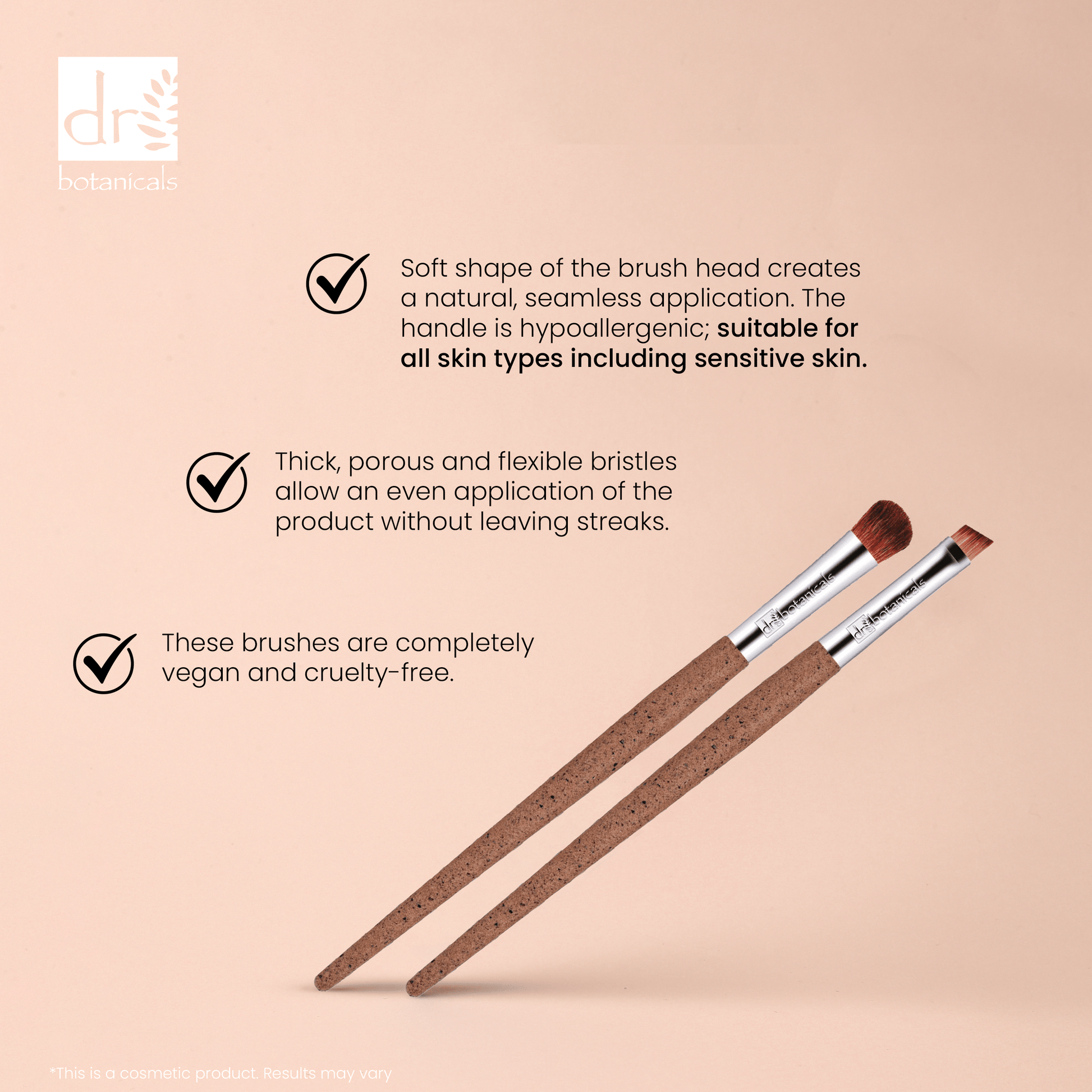 DB394 Dr Botanicals Coffee Ground Set Of 2 Eye Brushes