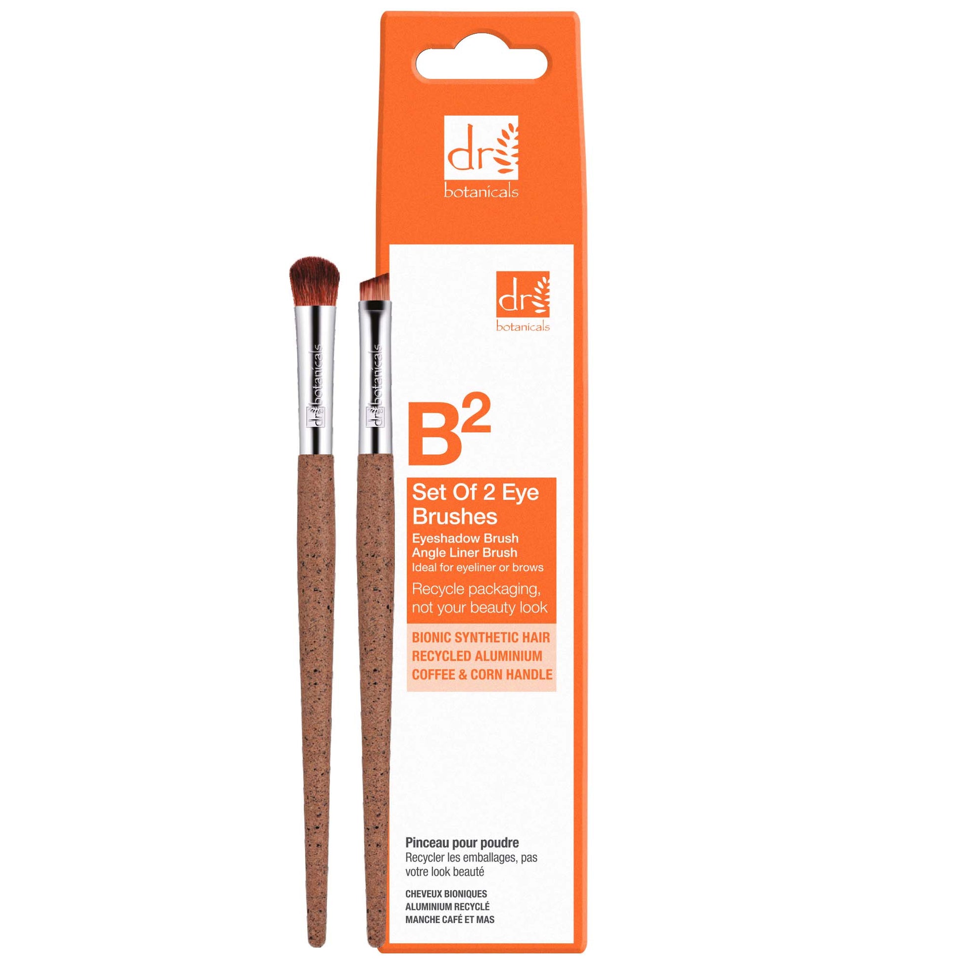 DB394 Dr Botanicals Coffee Ground Set Of 2 Eye Brushes