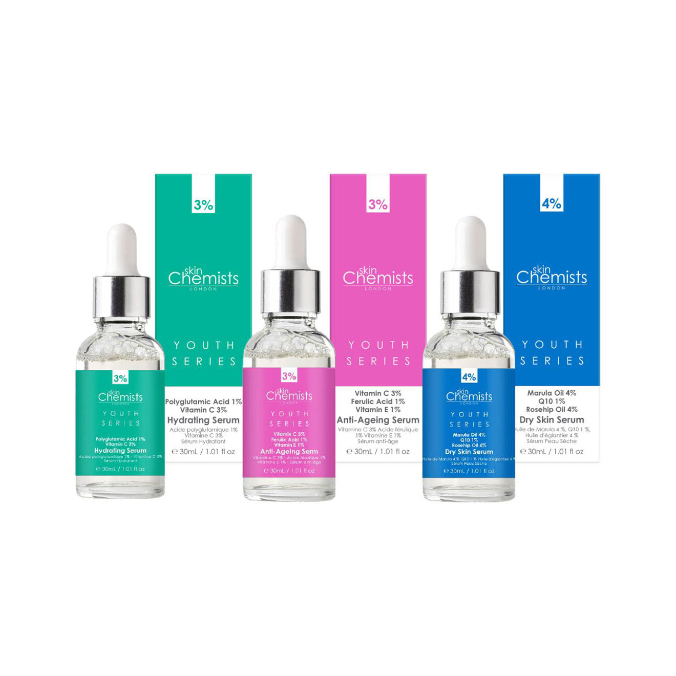 HSC024+HSC026+HSC028 skinChemists Youth Series Anti-Ageing Serum Combo Pack