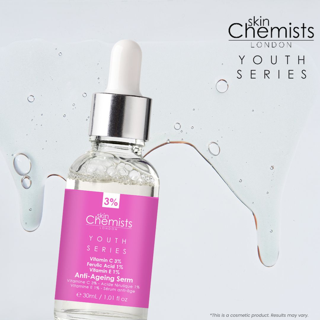 HSC026 skinChemists Youth Series Anti-Ageing Serum Vitamin C 3%, Ferulic Acid 1%, Vitamin E 1% 30ml