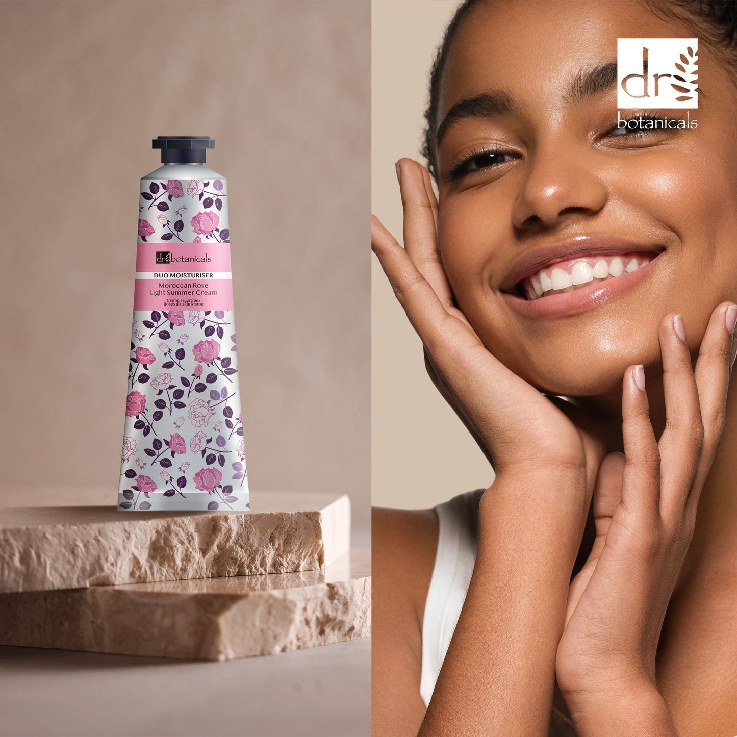 PO2DB365 Dr Botanicals Moroccan Rose Light Summer Cream 50ml Twin Value Savings Pack