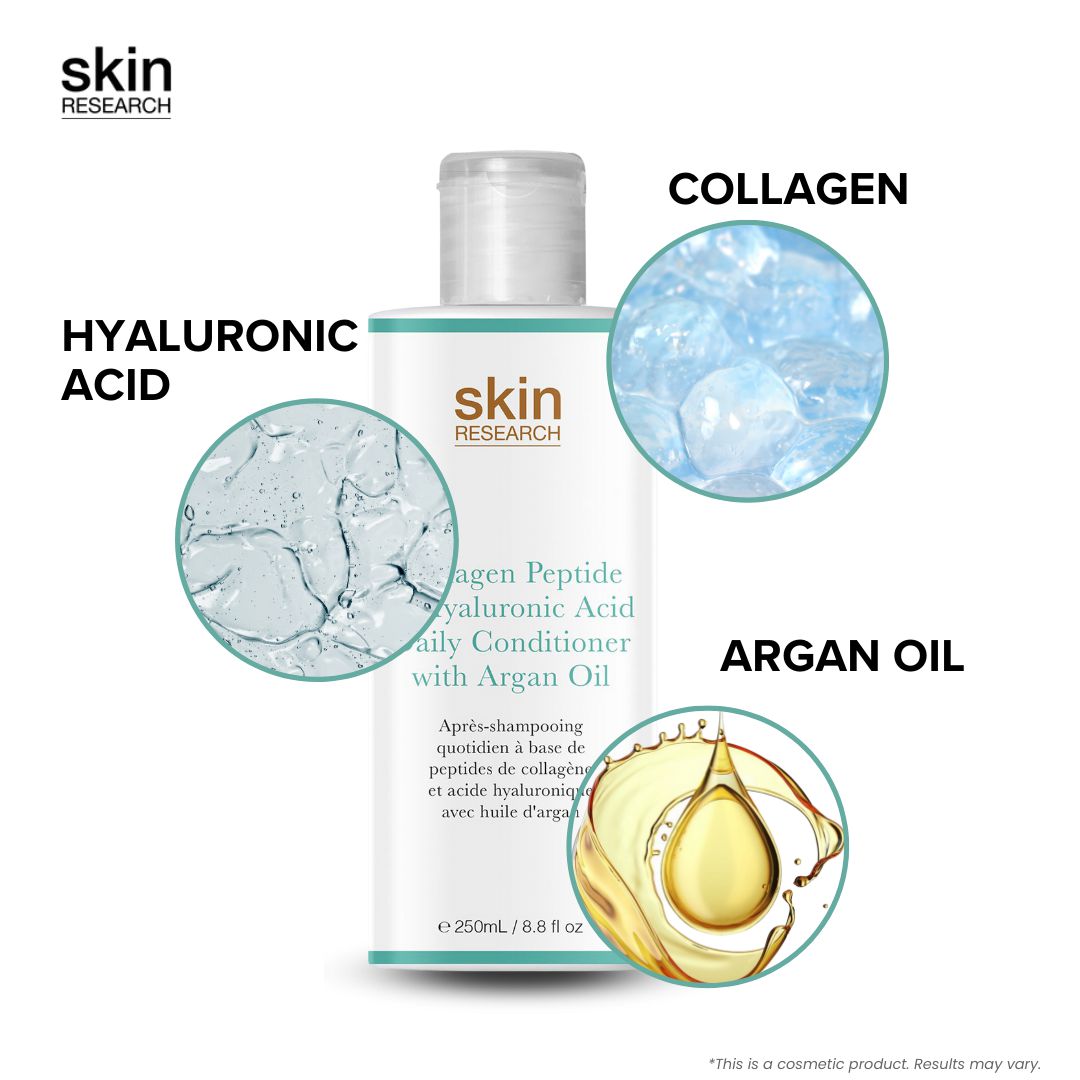 PO2SR071 Skin Research Collagen Peptide & Hyaluronic Acid Daily Conditioner with Argan Oil 250ml Twin Value Savings Pack