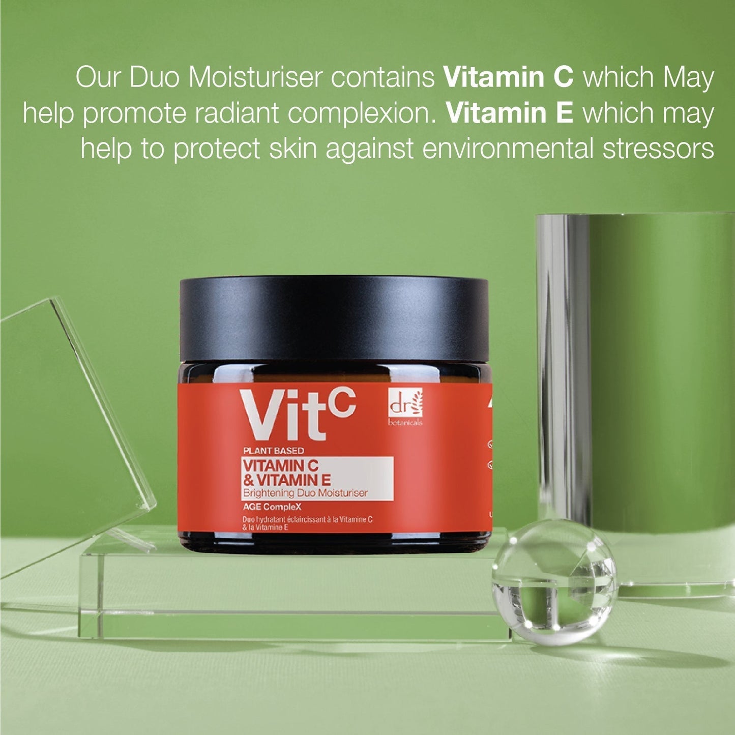 RDB522 Dr Botanicals Vitamin C 1% & Vitamin E Brightening Duo Moisturiser 60ml