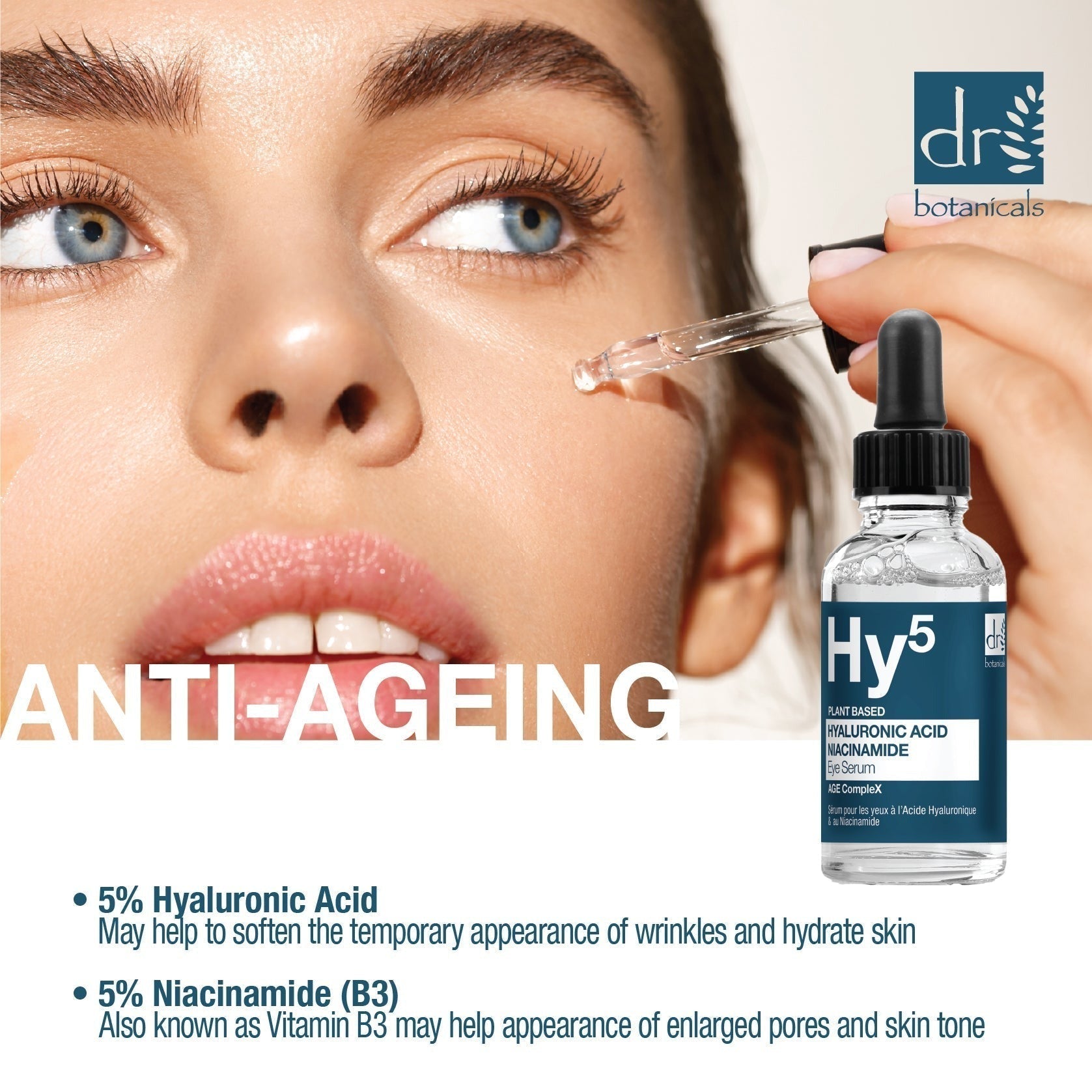 RDB526 Dr Botanicals Hyaluronic Acid 5% & Niacinamide 5% Eye Serum 15ml