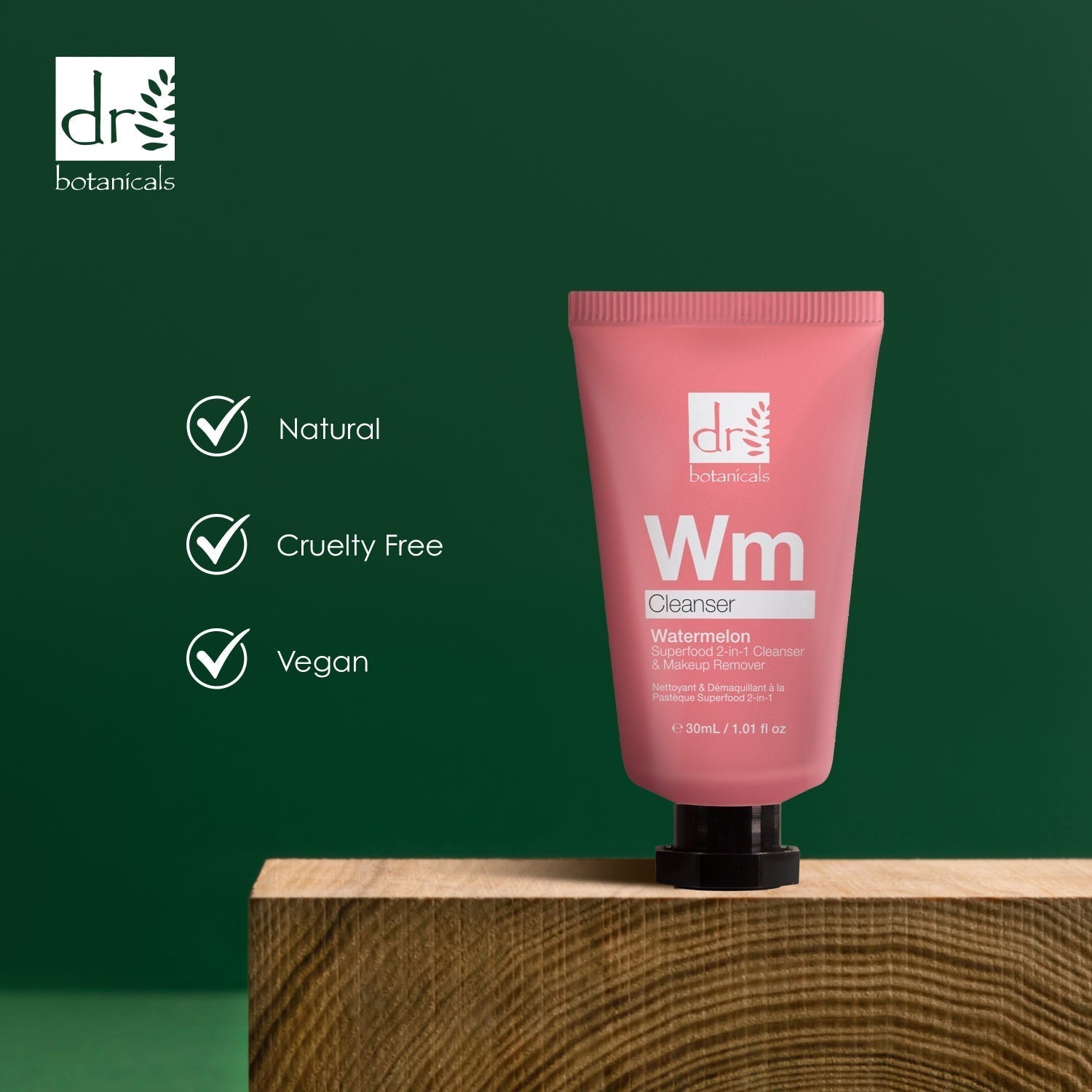 Dr Botanicals Watermelon Superfood 2-In-1 Cleanser & Makeup Remover 30ml