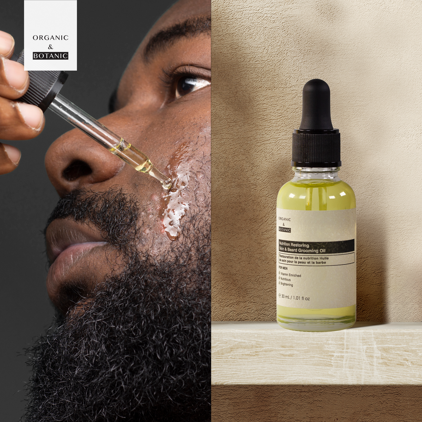Organic & Botanic Nutrition Restoring Skin & Beard Grooming Oil 30ml