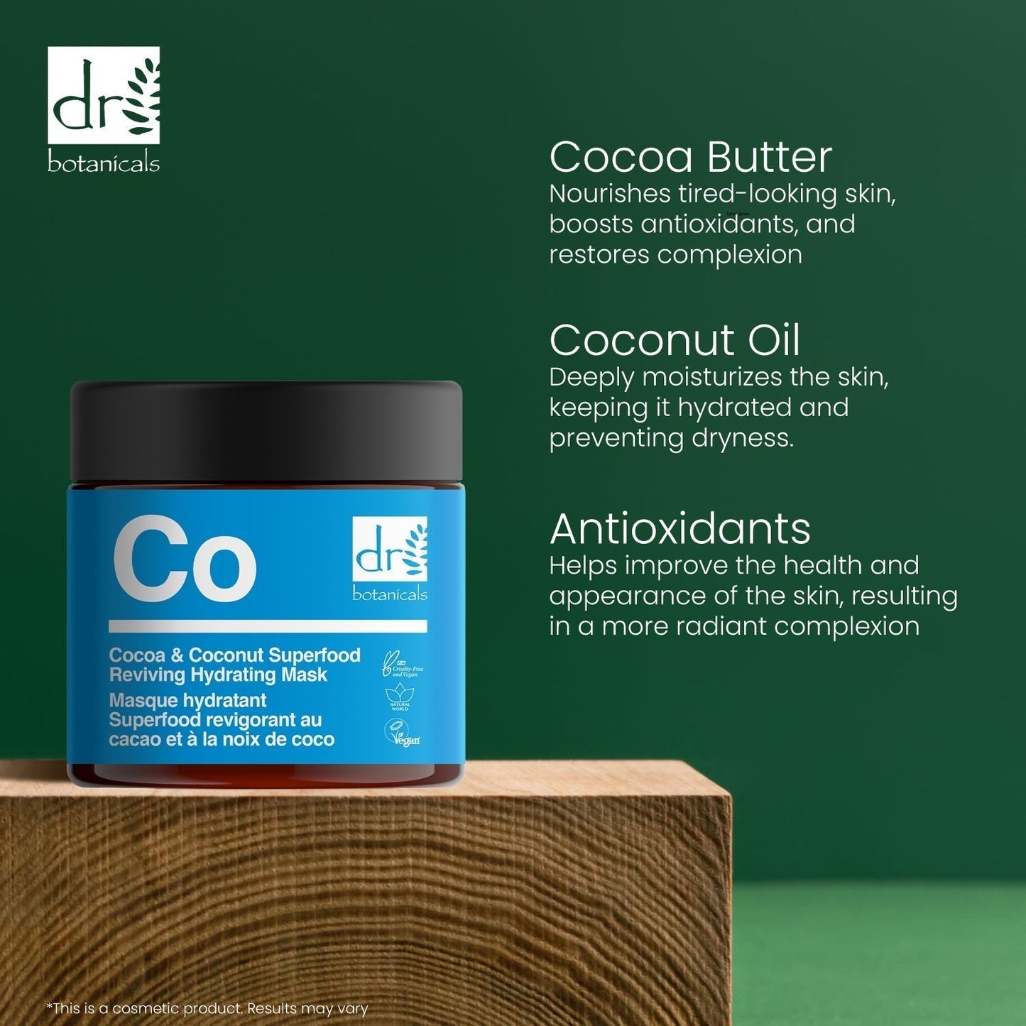 Dr Botanicals Cocoa & Coconut Superfood Reviving Hydrating Mask 60ml