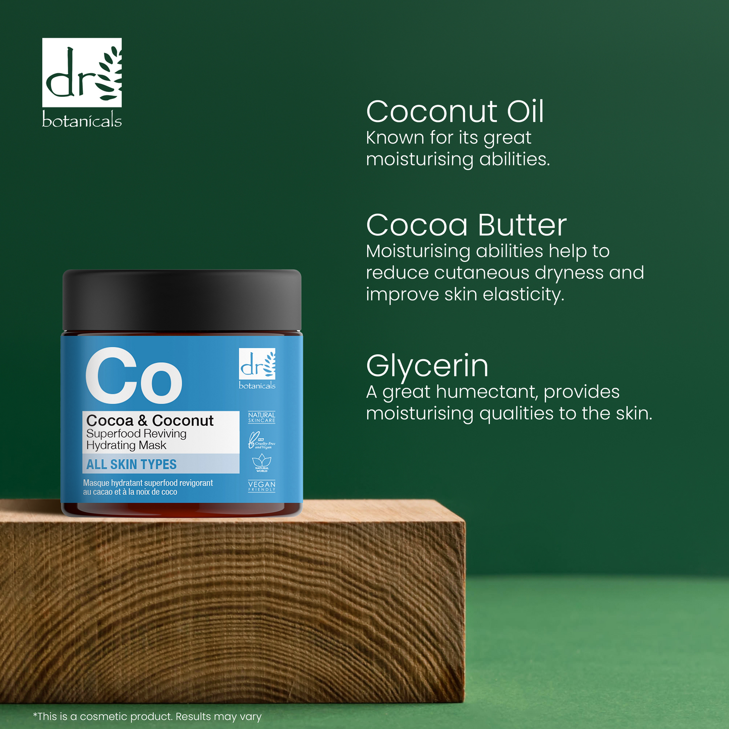 Dr Botanicals Cocoa & Coconut Superfood Reviving Hydrating Mask 60ml