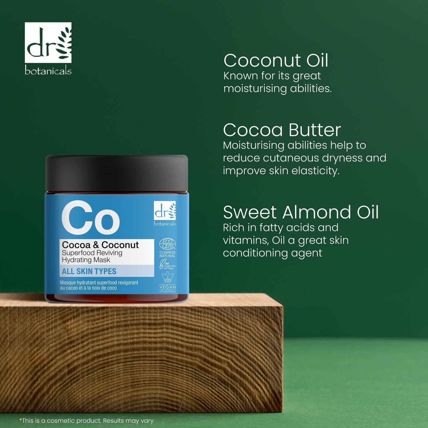 Dr Botanicals Cocoa & Coconut Superfood Reviving Hydrating Mask 60ml