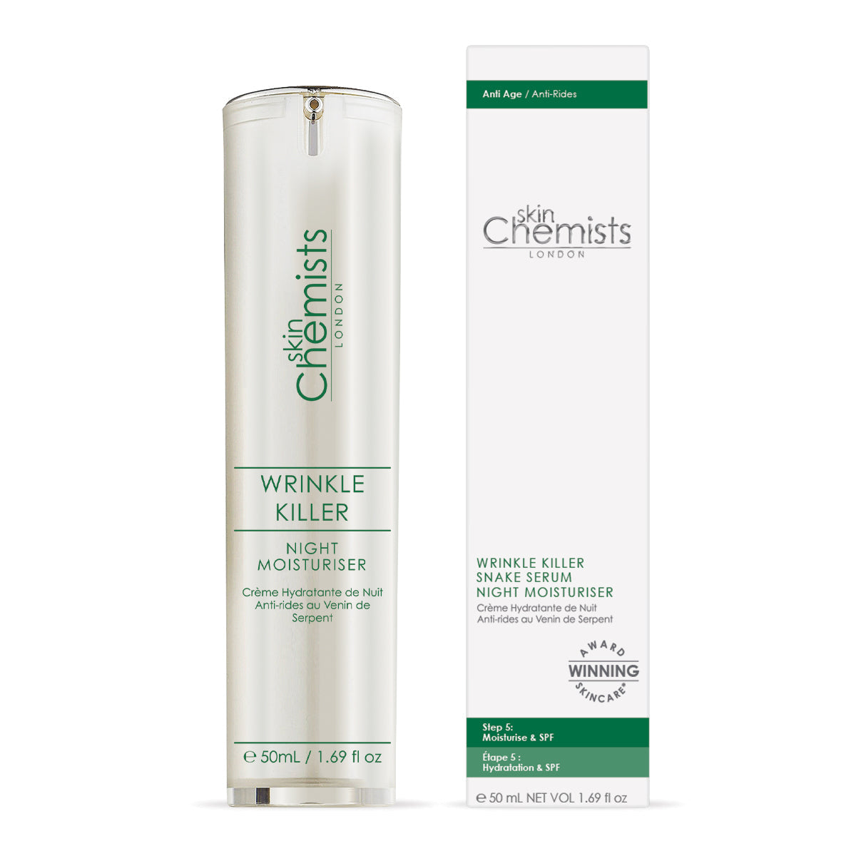 skinChemists Wrinkle Killer 1% Syn-Ake Night Moisturizer 50ml