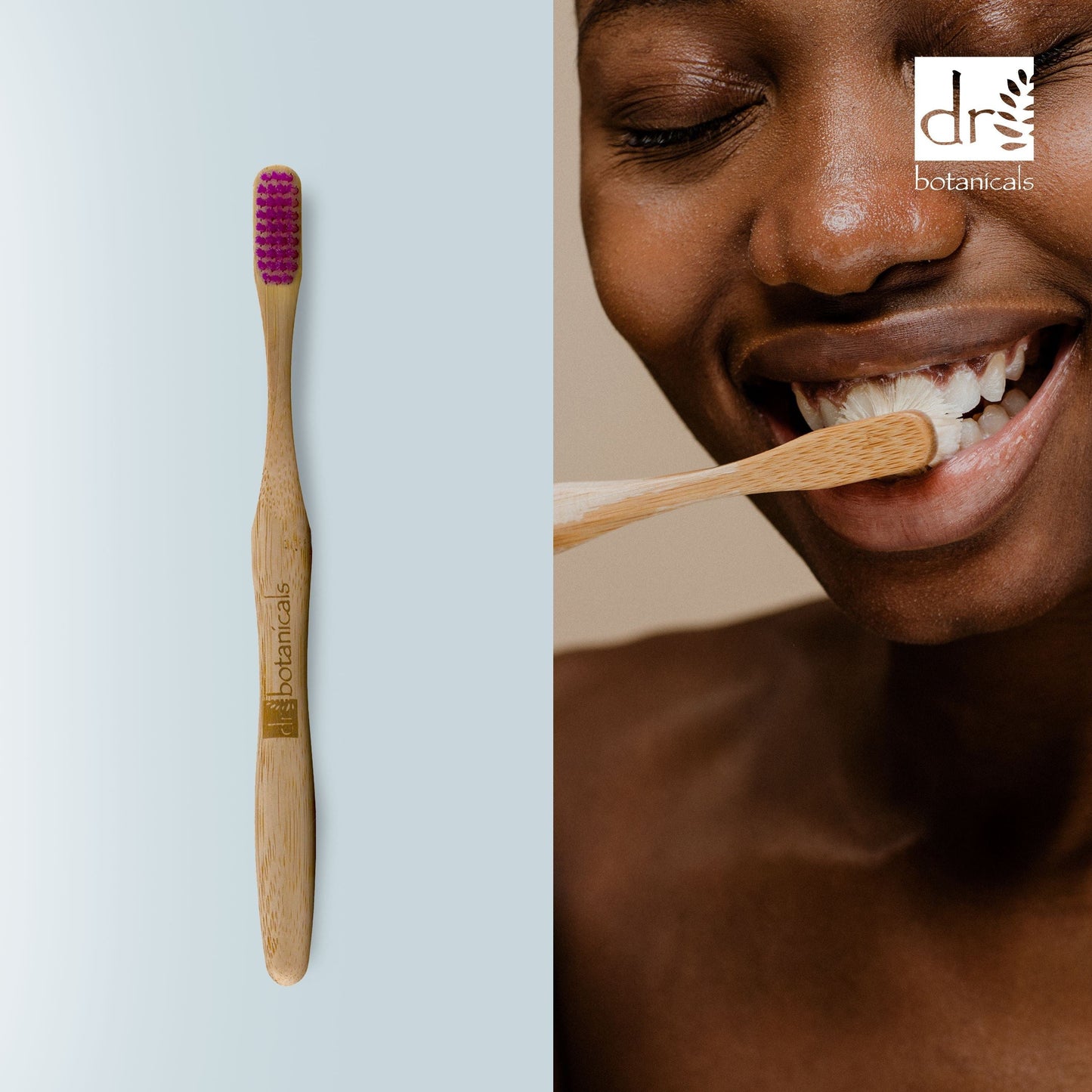 Dr Botanicals Bamboo Toothbrush Purple Twin Value Savings Pack - skinChemists