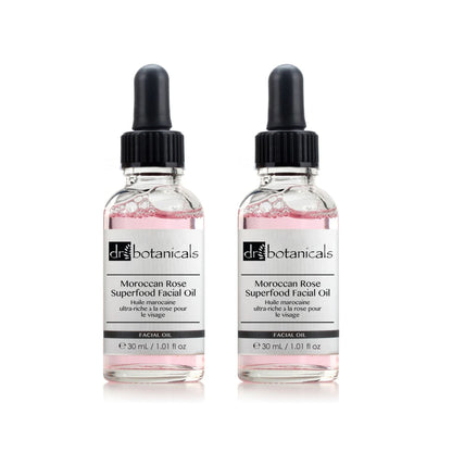 Dr Botanicals Moroccan Rose Superfood Facial Oil 30ml Twin Value Savings Pack - skinChemists