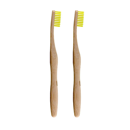 Dr Botanicals Bamboo Toothbrush Yellow Twin Value Savings Pack - skinChemists