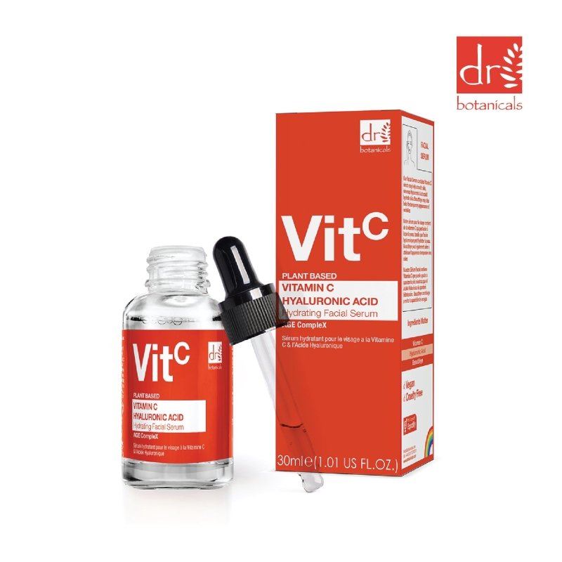 Vitamin C & Hyaluronic Acid Anti-ageing Facial Serum 30ml + Vegan Collagen Repairing Eye Serum. - skinChemists