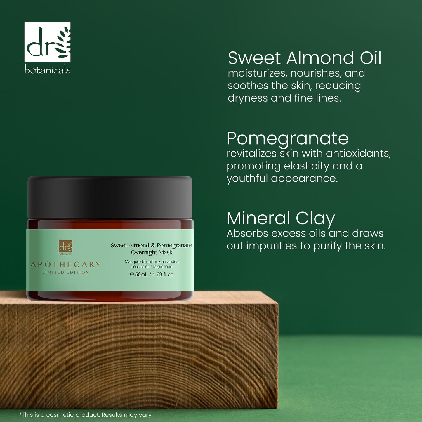 Dr Botanicals Sweet Almond & Pomegranate Overnight Mask 50ml Twin Value Savings Pack - skinChemists
