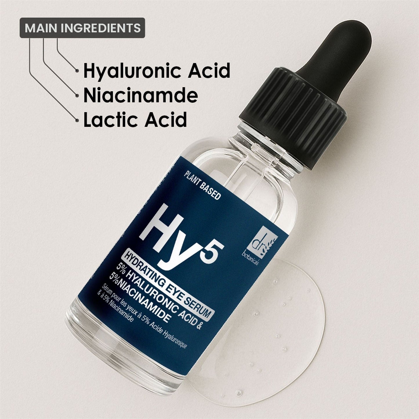 Dr Botanicals Hyaluronic Acid & 5% Niacinamide Eye Serum | Hydrates & Brightens | 15ml