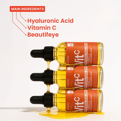 Dr Botanicals Brightening Facial Serum | 5% Vitamin C & 2% Hyaluronic Acid | Brightening & Hydrating Formula