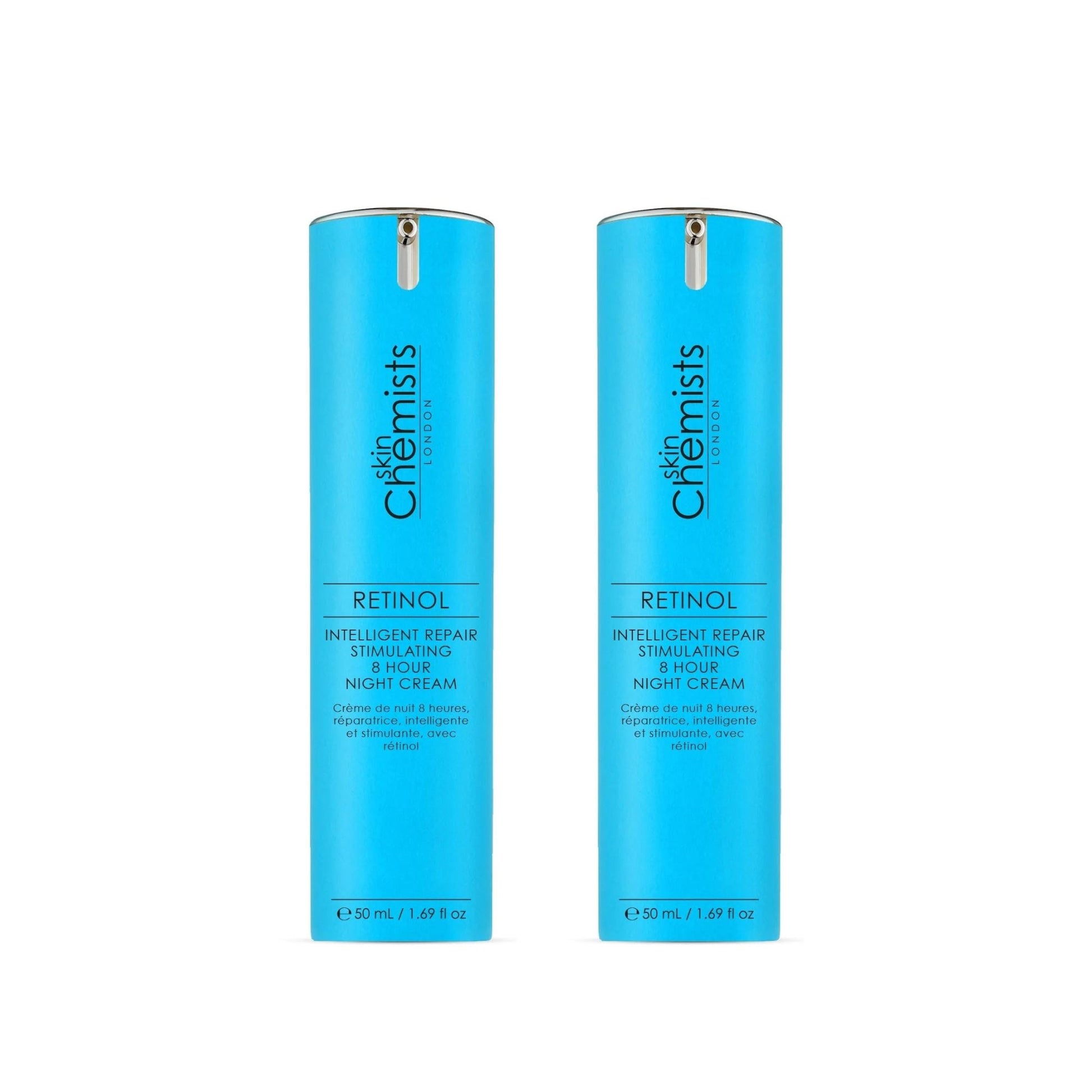 skinChemists Retinol Intelligent Repair Stimulating 8 Hour Night Cream 50ml Twin Value Savings Pack - skinChemists