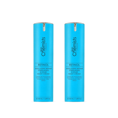 skinChemists Retinol Intelligent Repair Stimulating 8 Hour Night Cream 50ml Twin Value Savings Pack - skinChemists