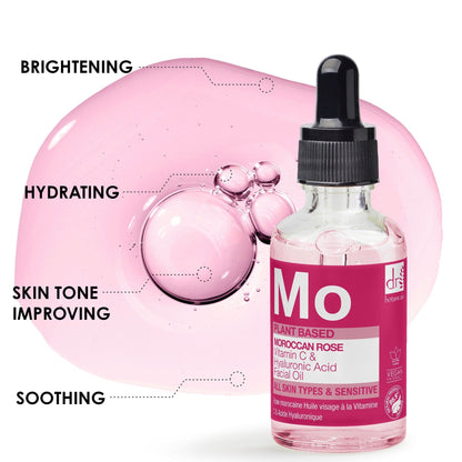 Moroccan Rose Facial Oil with Hyaluronic Acid & Vitamin C 15ml + 30ml - skinChemists