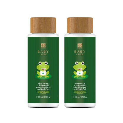 Dr Botanicals Baby Lux Aloe Vera & Chamomile Baby Shampoo & Bath Gel 200ml Twin Value Savings Pack - skinChemists