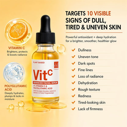 Dr Botanicals Vitamin C & Polyglutamic Acid Glow Serum | Glow & Hydration Serum