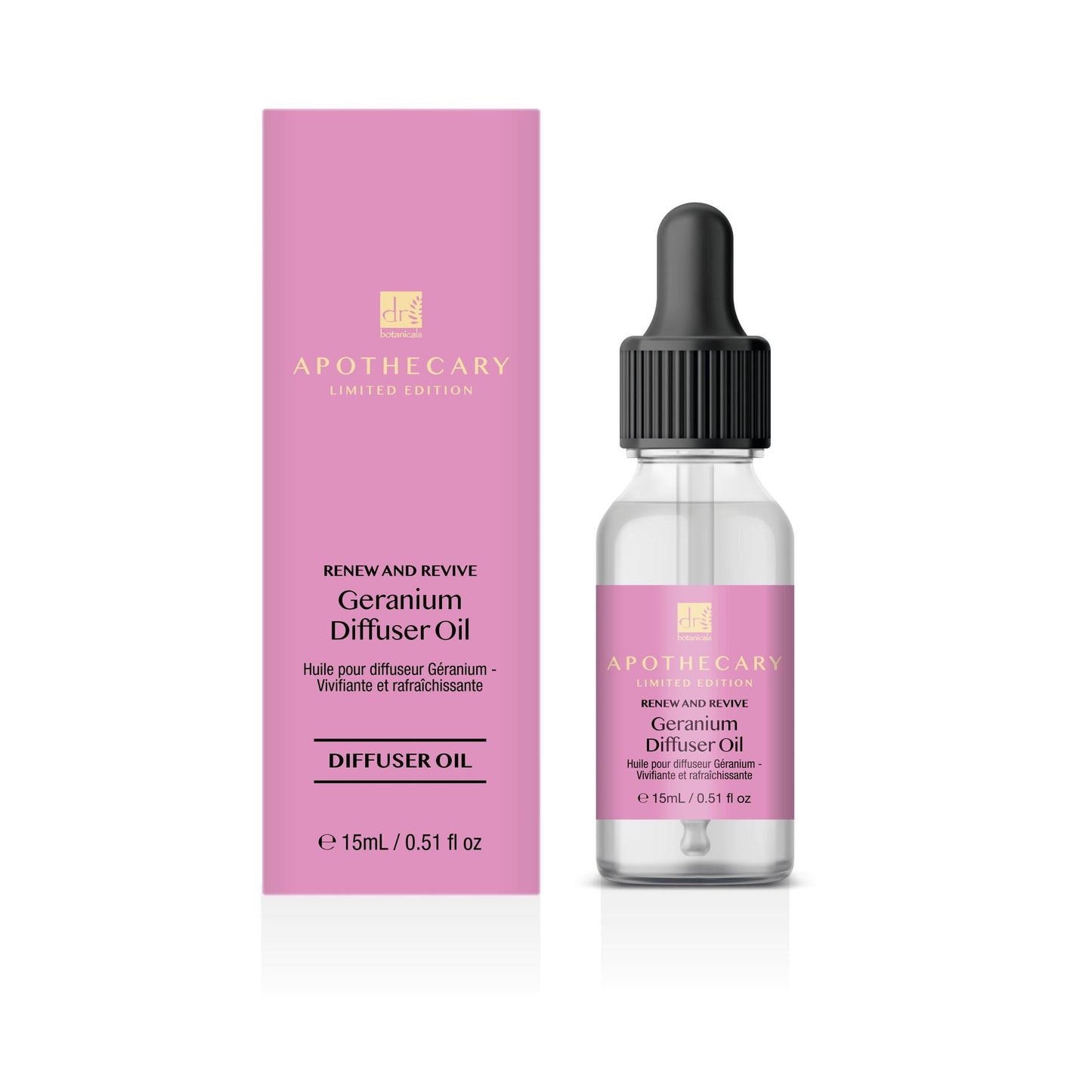 Dr Botanicals Renew & Revive Geranium Diffuser Oil 15ml Twin Value Savings Pack - skinChemists