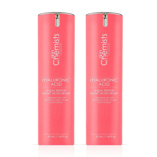 skinChemists Hyaluronic Acid Aqua Repair Night Moisturiser 50ml Twin Value Savings Pack