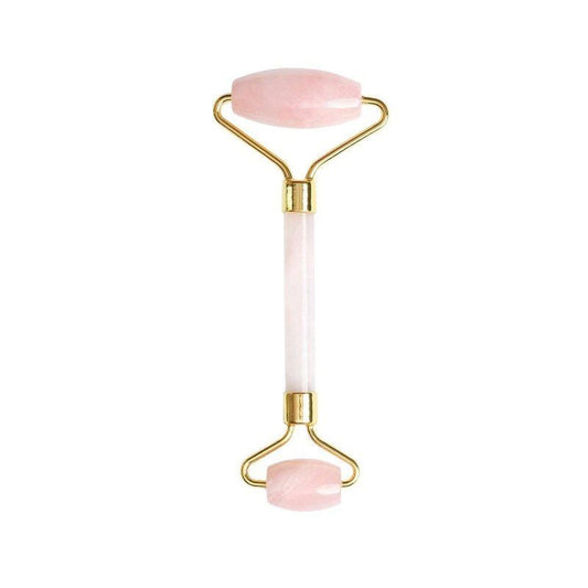 Rose Quartz Nurturing & Healing Stone Facial Roller (Rose Gold Handle) - skinChemists