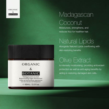 Madagascan Coconut Night Cream - 60ml - Deeply Hydrating & Nourishing with Vitamin C for Smooth, Supple, & Radiant Skin - skinChemists