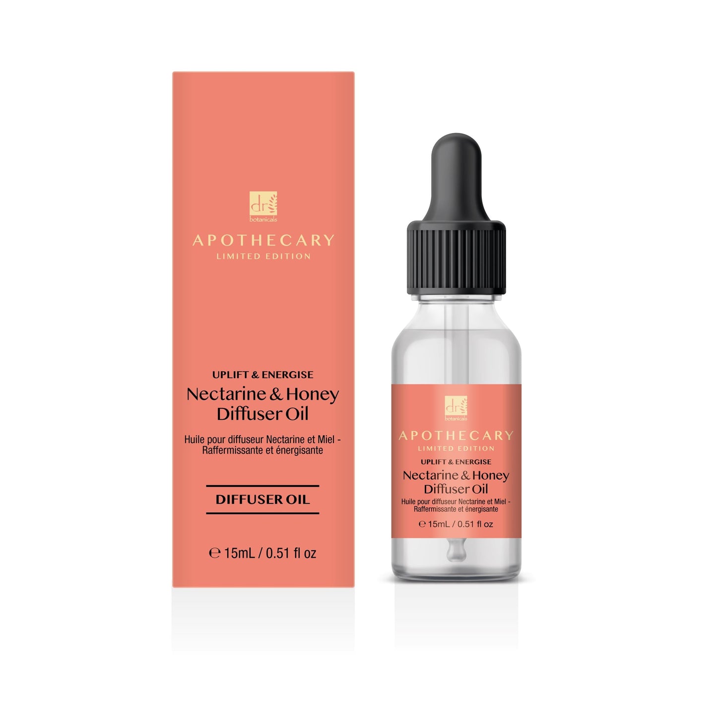 Dr Botanicals Uplift & Energise Nectarine & Honey Diffuser Oil 15ml Twin Value Savings Pack - skinChemists