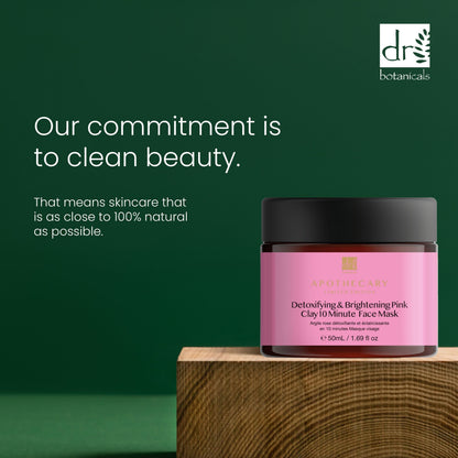Dr Botanicals Detoxifying & Brightening Pink Clay 10 Minute Face Mask 50ml Twin Value Savings Pack - skinChemists