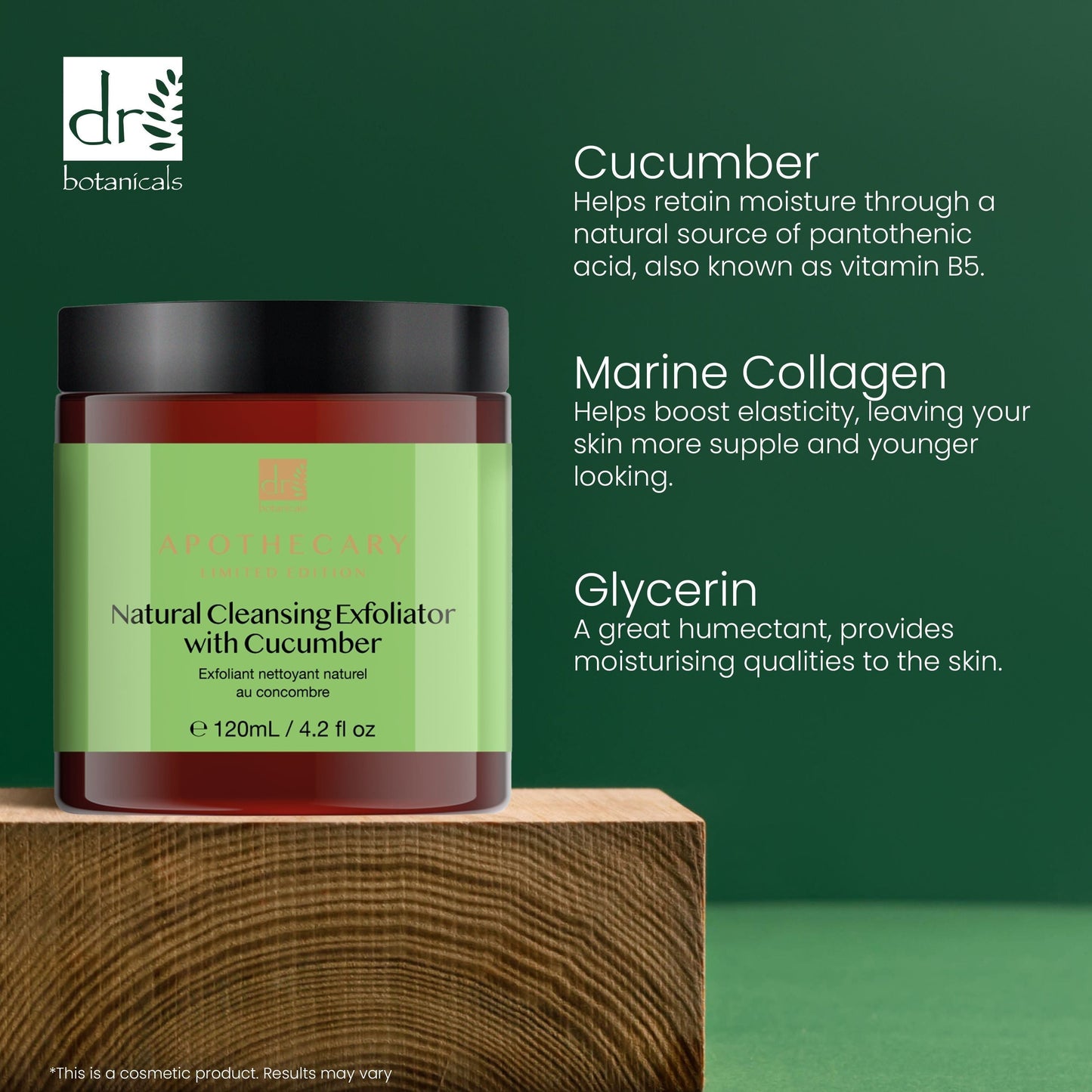 Dr Botanicals Natural Cleansing Exfoliator with Cucumber 120ml Twin Value Savings Pack - skinChemists
