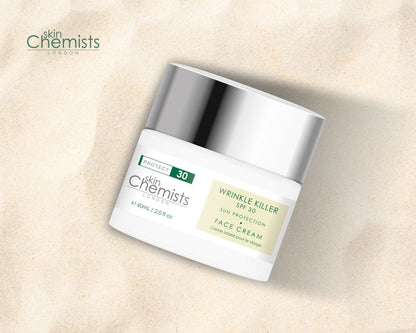 SPF30 Wrinkle Killer Sun Protection Day Moisturiser with Hyaluronic Acid, Antioxidants, & Citric Acid (Hybrid Formula) - skinChemists