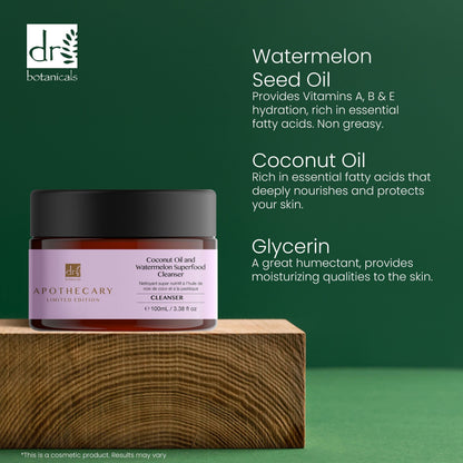 Dr Botanicals Coconut Oil & Watermelon Superfood Cleanser 100ml Twin Value Savings Pack - skinChemists