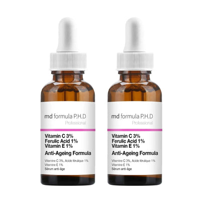 MD Formula Anti-Ageing Serum Vitamin C 3%, Ferulic Acid 1%, Vitamin E 1% 30ml Twin Value Savings Pack - skinChemists