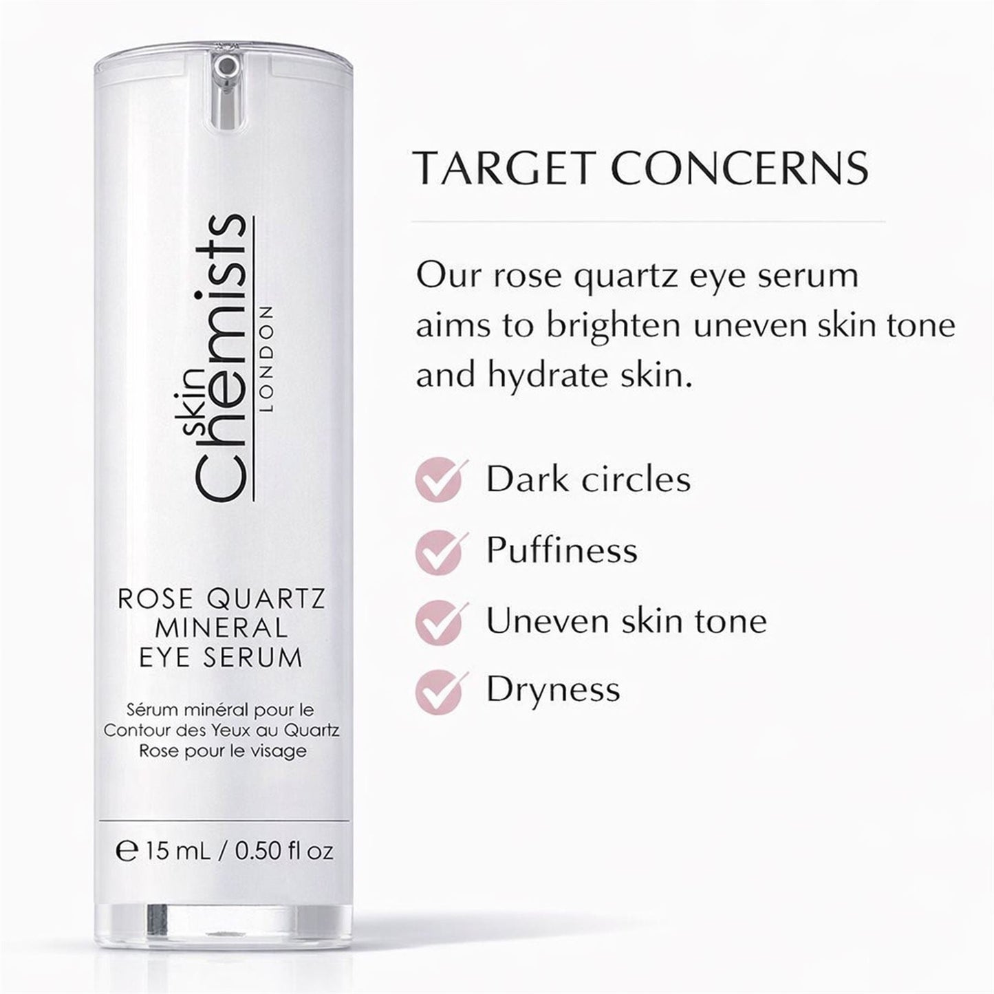 Rose Quartz Mineral Eye Serum 15ml - skinChemists
