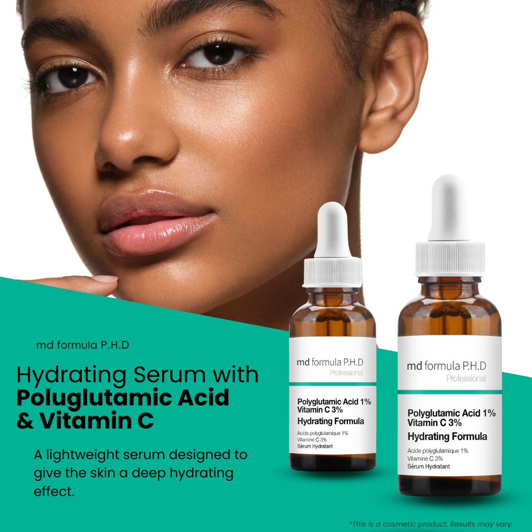 MD Formula Hydrating Serum Polyglutamic Acid 1%, Vitamin C 3% 30ml Twin Value Savings Pack - skinChemists