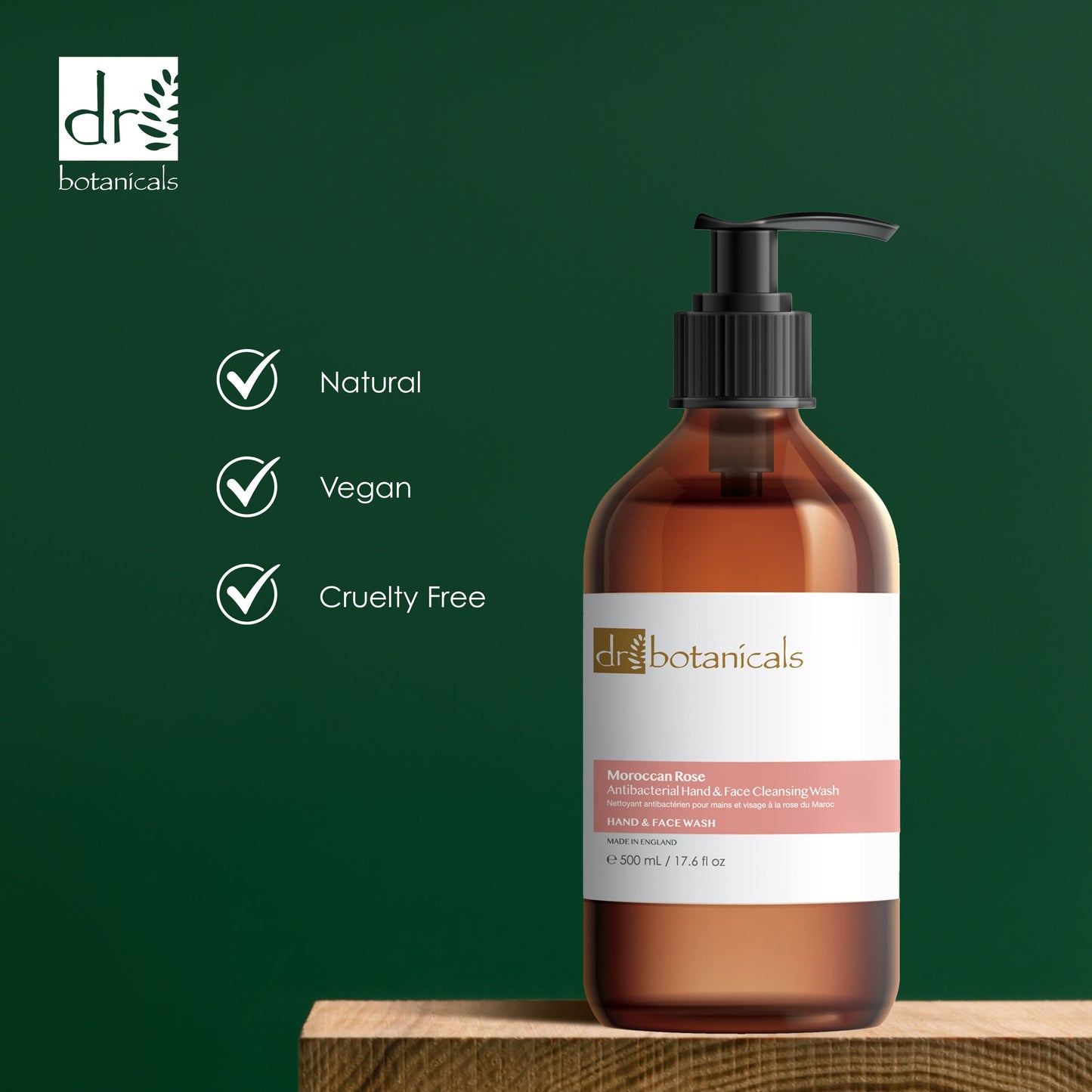 Dr Botanicals Moroccan Rose Hand & Face Cleansing Wash 500ml Twin Value Savings Pack - skinChemists